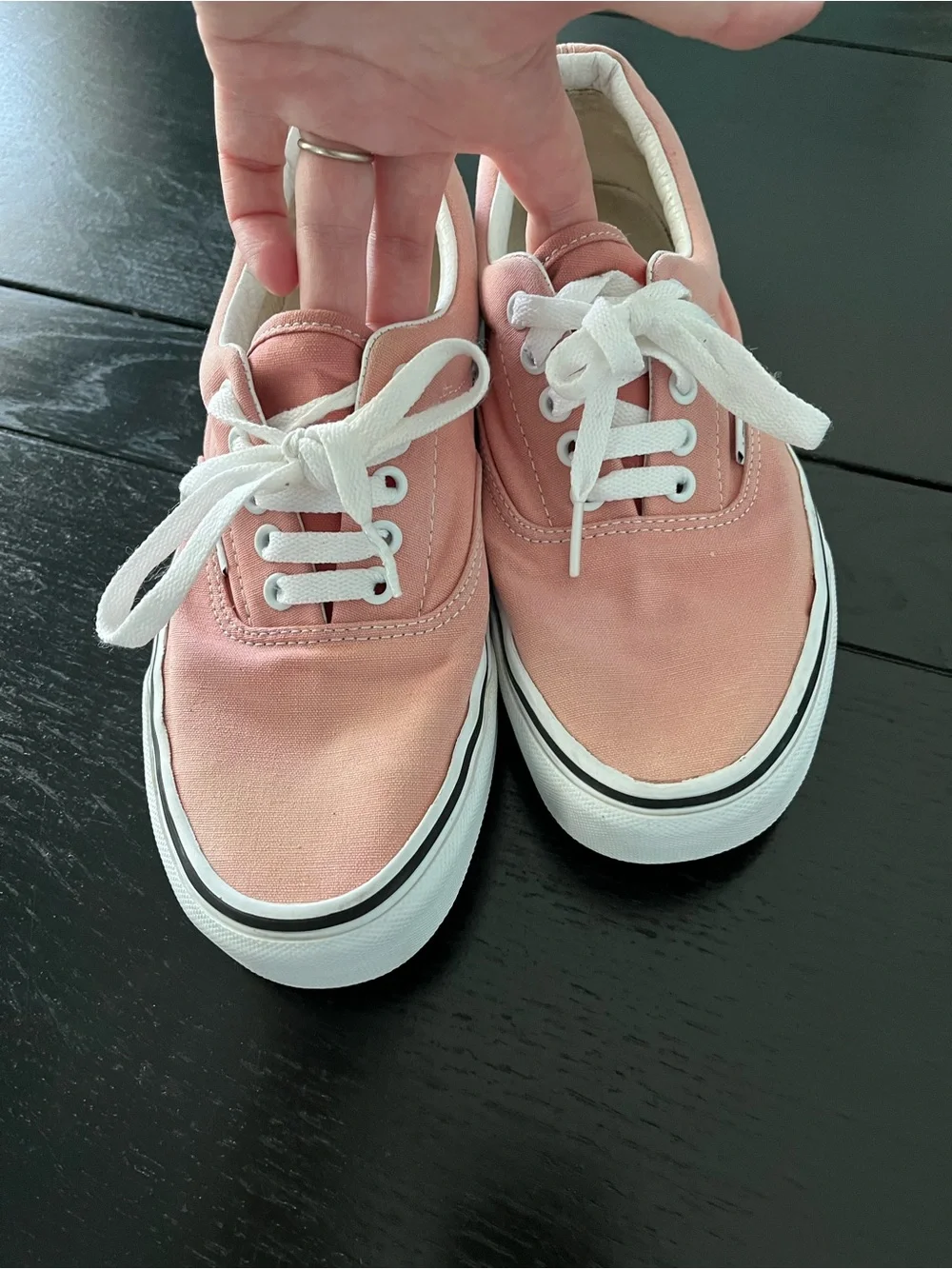 Vans Pink Canvas Low-Top Sneakers with White Laces